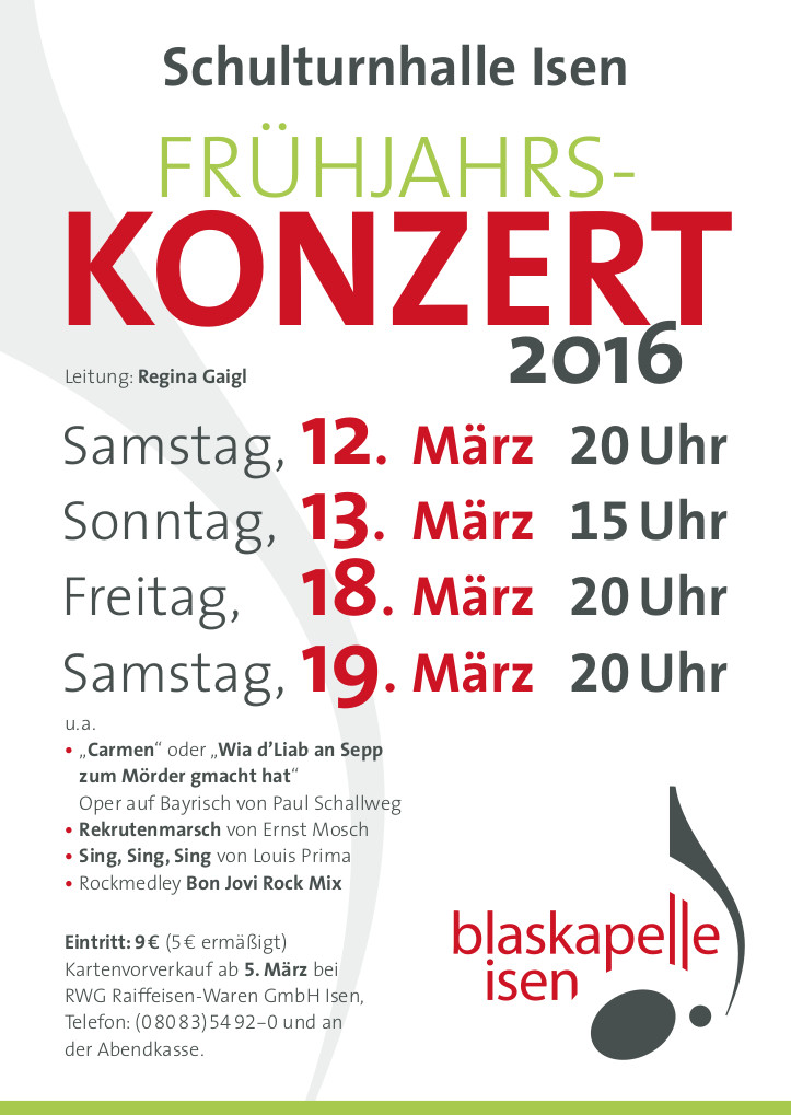 Blaskapelle Isen Frühjahrskonzert 2016