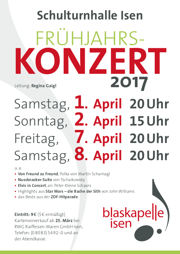 Blaskapelle Isen Frühjahrskonzert 2017